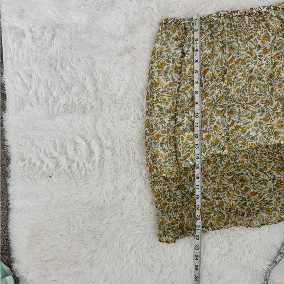 J. Crew Ivory Knee Length Lined Floral Chiffon Slip Skirt Size S NWT - Picture 11 of 11